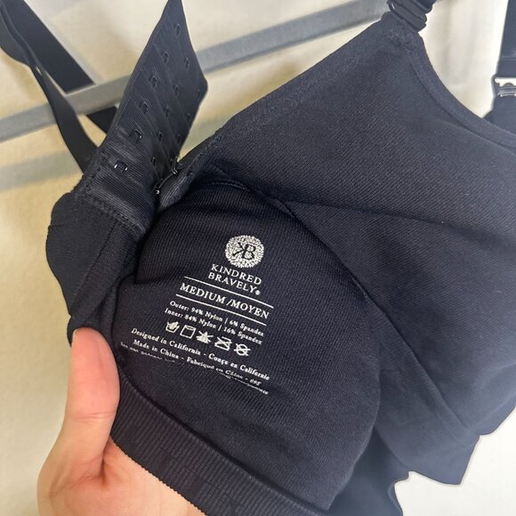 Kindred Bravely Sublime Hands Free Pumping & Nursing Bra M Black Stretch - Picture 4 of 4